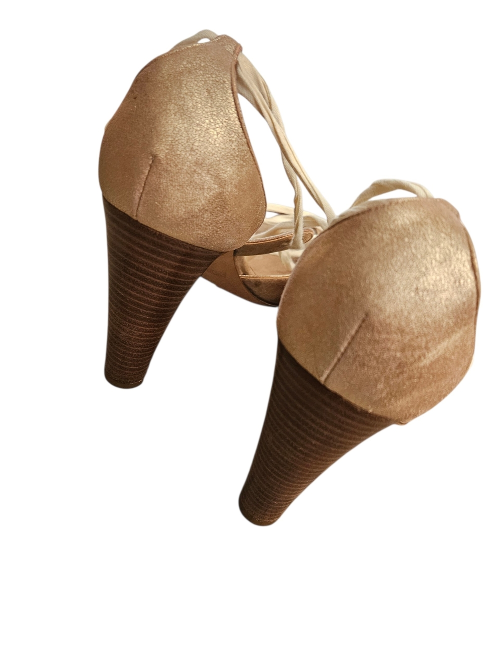 Marc Jacobs Champagne Lace-Up High Heel Sandals Size 39/8 - Picture 4 of 6